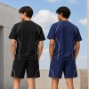 Custom Contrast Logo Tee And Shorts Set