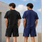 Custom Contrast Logo Tee And Shorts Set