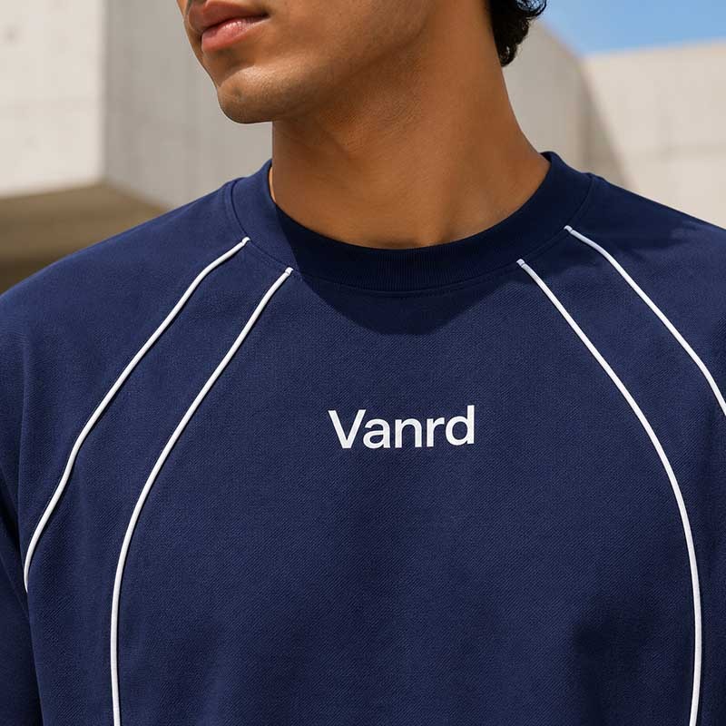 Custom Contrast Logo Tee And Shorts Set