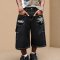 Custom Contrast Logo Denim Cargo Shorts