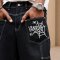 Custom Contrast Logo Denim Cargo Shorts