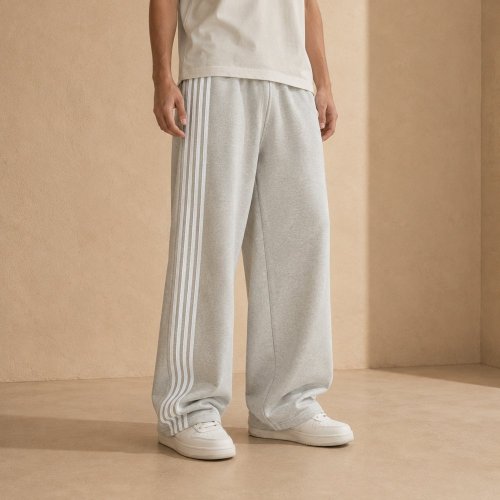 Custom Striped Track Pants With Logo Embroidery