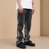 Custom Vintage Grey Wash Baggy Fit Jeans