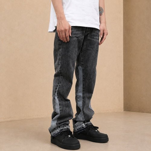 Custom Vintage Grey Wash Baggy Fit Jeans
