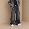 Washed Black Baggy Cargo Jeans