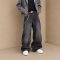 Washed Black Baggy Cargo Jeans