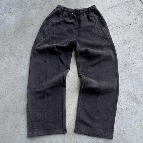 Purple Rhinestone Embellished Sweatpants