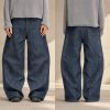 Dark Indigo Baggy Wide-Leg Jeans