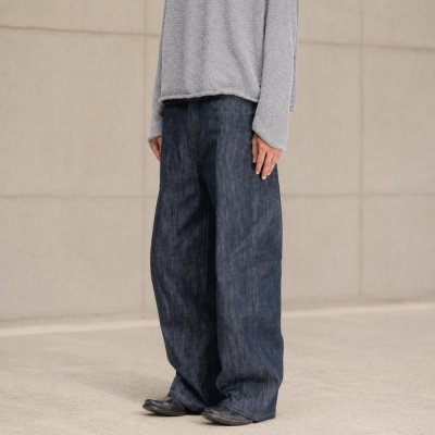 Dark Indigo Baggy Wide-Leg Jeans