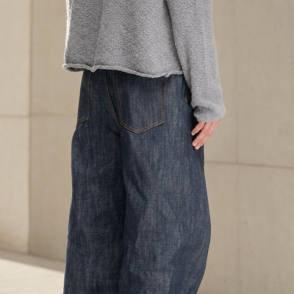 Dark Indigo Baggy Wide-Leg Jeans