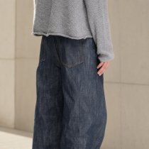Dark Indigo Baggy Wide-Leg Jeans