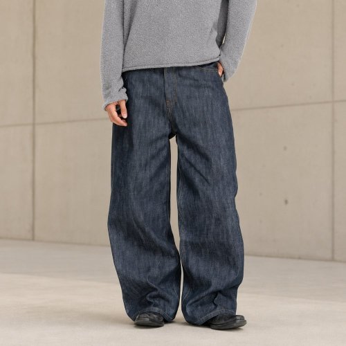 Dark Indigo Baggy Wide-Leg Jeans