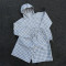 Light Blue Windowpane Plaid Hooded Windbreaker Jacket