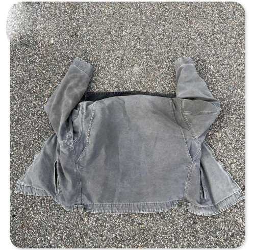 Vintage Grey Washed Canvas Chore Jacket