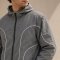 3-Tone Colorblock Hooded Windbreaker with Reflective Piping