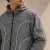 3-Tone Colorblock Hooded Windbreaker with Reflective Piping