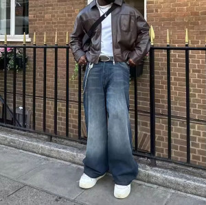 Washed Black Baggy Cargo Jeans