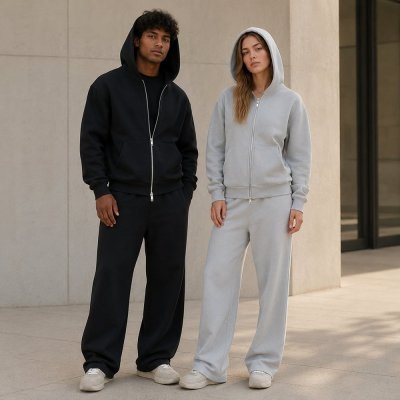 Cream and Charcoal Color Block Plaid Pullover Hoodie