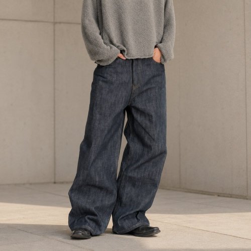 Dark Indigo Baggy Wide-Leg Jeans