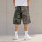 Camo and Leopard Colorblock Mid-Length Shorts