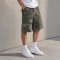 Camo and Leopard Colorblock Mid-Length Shorts