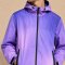 Black and Light Grey Hooded Pullover with Applique Graphic