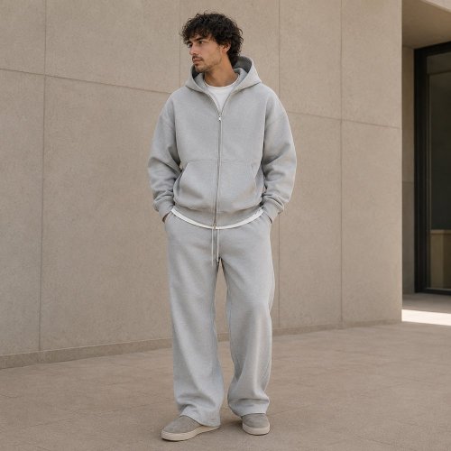 Cream and Charcoal Color Block Plaid Pullover Hoodie