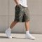 Camo and Leopard Colorblock Mid-Length Shorts