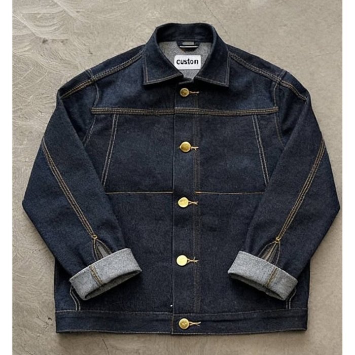 Dark Navy Washed Denim Trucker Jacket