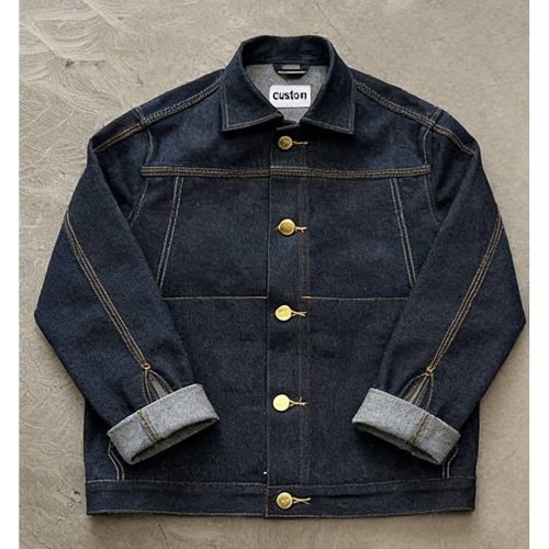 Dark Navy Washed Denim Trucker Jacket