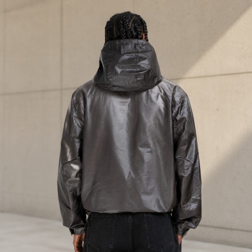 Black Heat-Reactive Thermochromic Hooded Jacket
