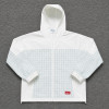 Custom White and Blue Hooded Windbreaker Two-Piece Set