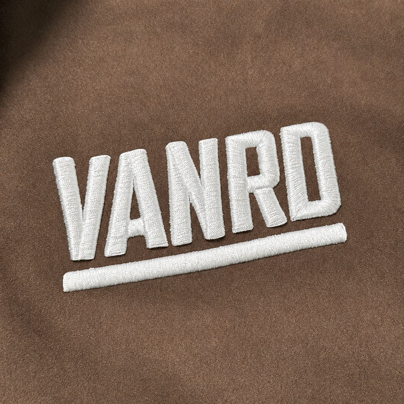 Custom Brown Stand Collar Zip Up Bomber Track Jacket