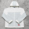 Custom White Windowpane Plaid Hooded Windbreaker Jacket