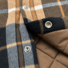 Custom Brown Plaid Flannel Shacket Quilted Lined Jacket