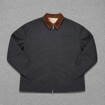 Custom Reversible Work Jacket Navy Canvas and Camo Print