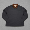 Custom Reversible Work Jacket Navy Canvas and Camo Print