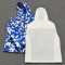 Custom White and Blue Hooded Windbreaker Two-Piece Set