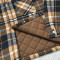 Custom Brown Plaid Flannel Shacket Quilted Lined Jacket
