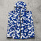 Custom Blue Splash Print Hooded Anorak Windbreaker Jacket