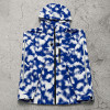 Custom Blue Splash Print Hooded Anorak Windbreaker Jacket