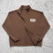 Custom Brown Stand Collar Zip Up Bomber Track Jacket