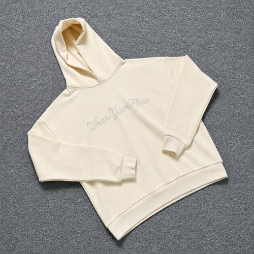 Custom Cream Oversized Pullover Hoodie for Streetwear