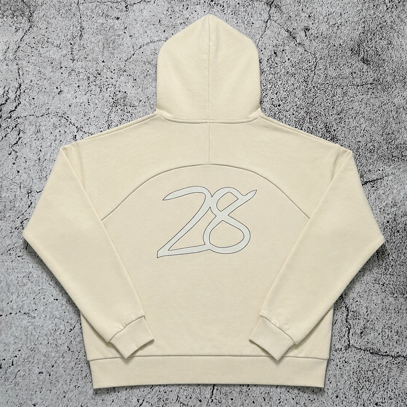 Custom Cream Oversized Pullover Hoodie for Streetwear