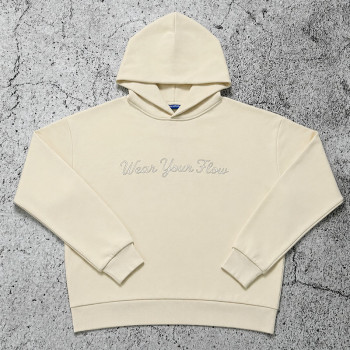 Custom Cream Oversized Pullover Hoodie for Streetwear