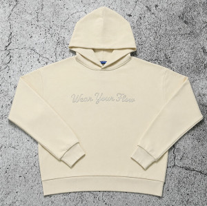 Custom Cream Oversized Pullover Hoodie for Streetwear