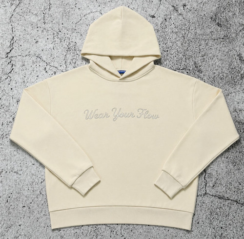 Custom Cream Oversized Pullover Hoodie for Streetwear