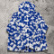 Custom Blue Splash Print Hooded Anorak Windbreaker Jacket