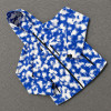 Custom Blue Splash Print Hooded Anorak Windbreaker Jacket
