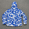 Custom Blue Splash Print Hooded Anorak Windbreaker Jacket